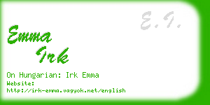 emma irk business card